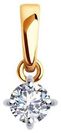 Подвеска Diamant 51-130-01924-1 вес 0.45 г золото, фианит