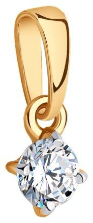Подвеска Diamant 51-130-01924-1 вес 0.45 г золото, фианит