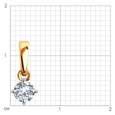 Подвеска Diamant 51-130-01924-1 вес 0.45 г золото, фианит