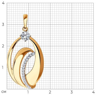 Подвеска SOKOLOV 035797 вес 2 г золото, фианит купить,226472