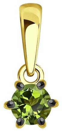 Подвеска Diamant 53-230-01656-3 вес 0.57 г золото, турмалин купить,132021