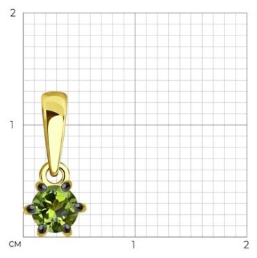 Подвеска Diamant 53-230-01656-3 вес 0.57 г золото, турмалин купить,132021