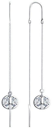 Серьги-цепочки SOKOLOV 94023597_03 вес 4.4 г серебро, фианит купить,NaN