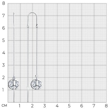 Серьги-цепочки SOKOLOV 94023597_03 вес 4.4 г серебро, фианит купить,NaN
