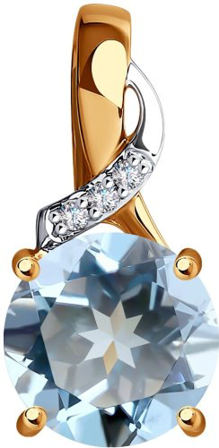Подвеска SOKOLOV 73-00005 вес 0.7 г золото, топаз купить,86204