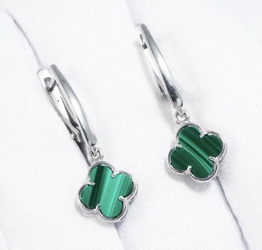 Серьги SOKOLOV 83020448 вес 2.61 г серебро, малахит купить,NaN
