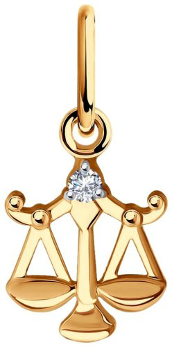 Подвеска SOKOLOV 036366 вес 0.4 г золото, фианит купить,NaN