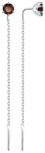 Серьги-цепочки SOKOLOV 92022162 вес 1.46 г серебро, гранат купить,16416