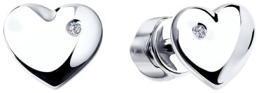 Пусеты SOKOLOV 87020003 вес 1.28 г серебро, бриллиант купить,12993
