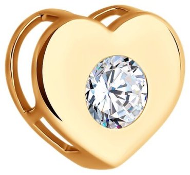 Подвеска Diamant 51-130-02106-1 вес 0.51 г золото, фианит