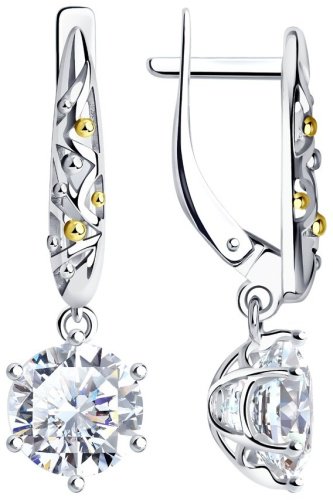 Серьги SOKOLOV 92021902 вес 2.97 г серебро, горный хрусталь