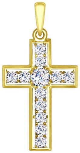 Подвеска SOKOLOV 035114-2 вес 1.35 г золото, фианит купить,147297