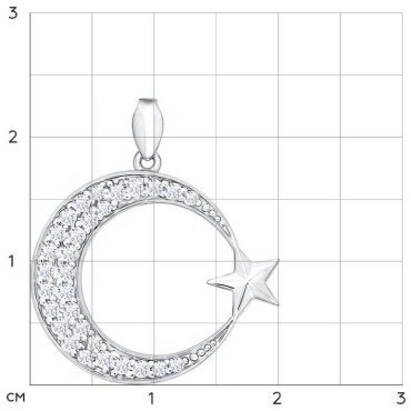 Подвеска SOKOLOV 94031200 вес 2.25 г серебро, фианит купить,13505