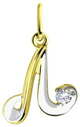 Подвеска Diamant 53-130-00555-1 вес 0.95 г золото, фианит