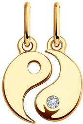 Подвеска Diamant 51-130-01639-1 вес 1.16 г золото, фианит