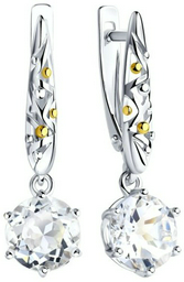 Серьги SOKOLOV 92021902 вес 2.97 г серебро, горный хрусталь