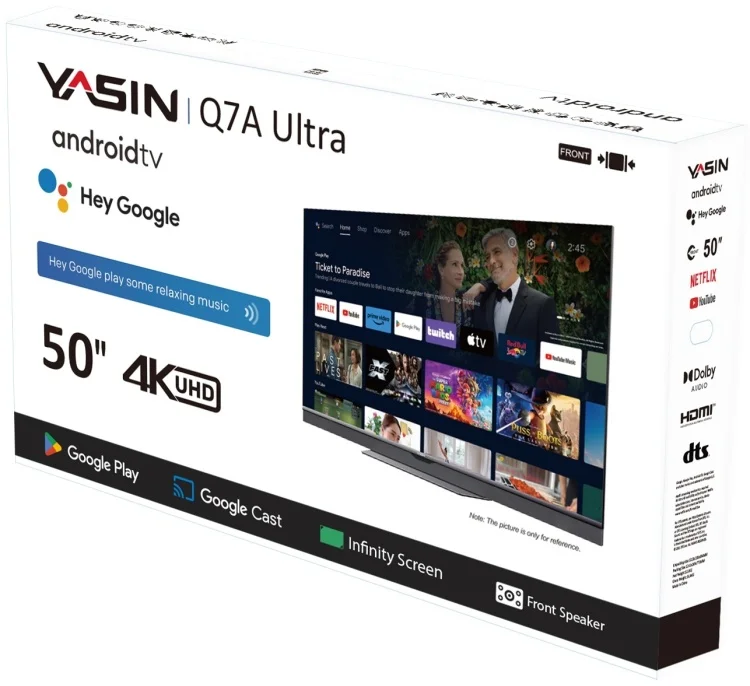 Телевизор Yasin 50" 50Q7A LED 4K UHD Black