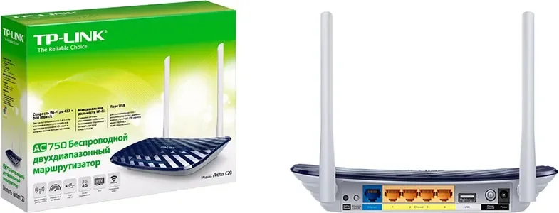 Маршрутизатор  TP-Link Archer AC 750 C20(ISP) Black White купить,0