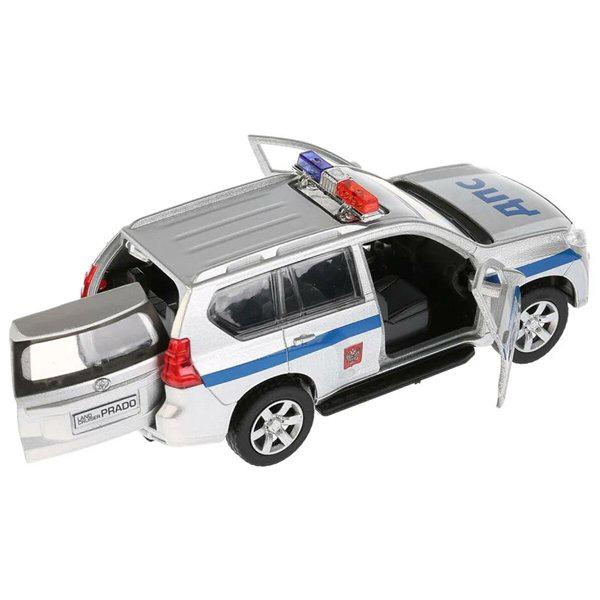 Машинка Технопарк  Toyota Prado полиция 12см серебристая купить,NaN