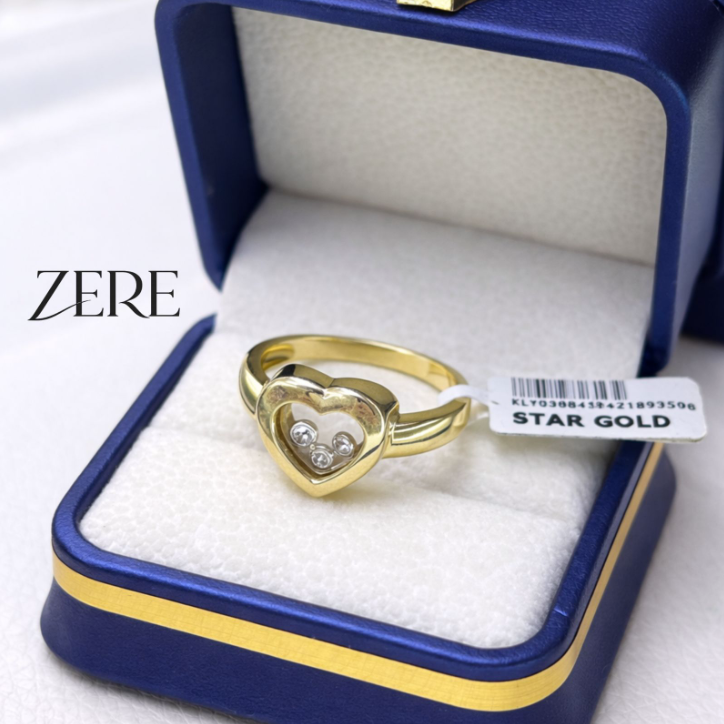 Кольцо женское ZERE золото 585 сердце с камнями купить,364450