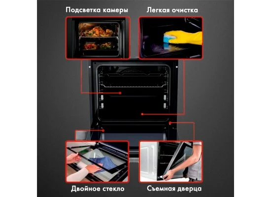 Духовой шкаф Hausler HLS-B072Q9DBC черный купить,NaN