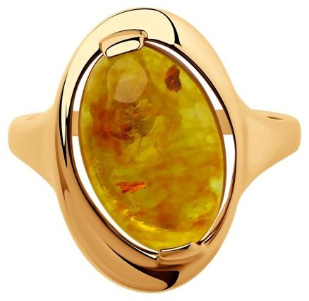 Кольцо Diamant 93-310-00477-1 размер 18 вес 3.32 г серебро, янтарь купить,20520