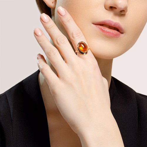 Кольцо Diamant 93-310-00477-1_17 размер 17 вес 3.29 г серебро, янтарь купить,20520