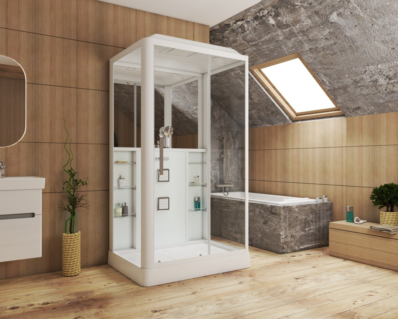 Кабина душевая Grossman GR128R 90x135x225см белый купить,NaN