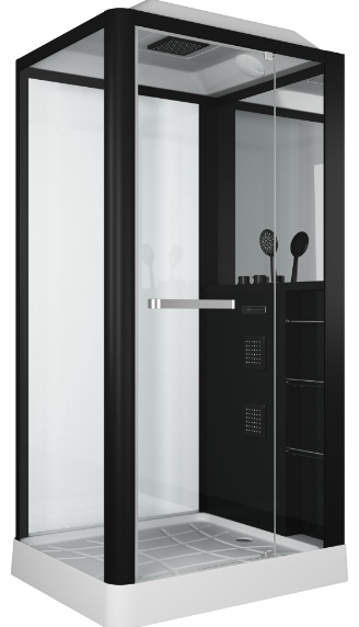 Кабина душевая Kabinka.kz GR223 110х90х225см бело-черный купить,NaN