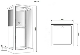 Душевая кабина Grossman GR122 80x100x225см белый