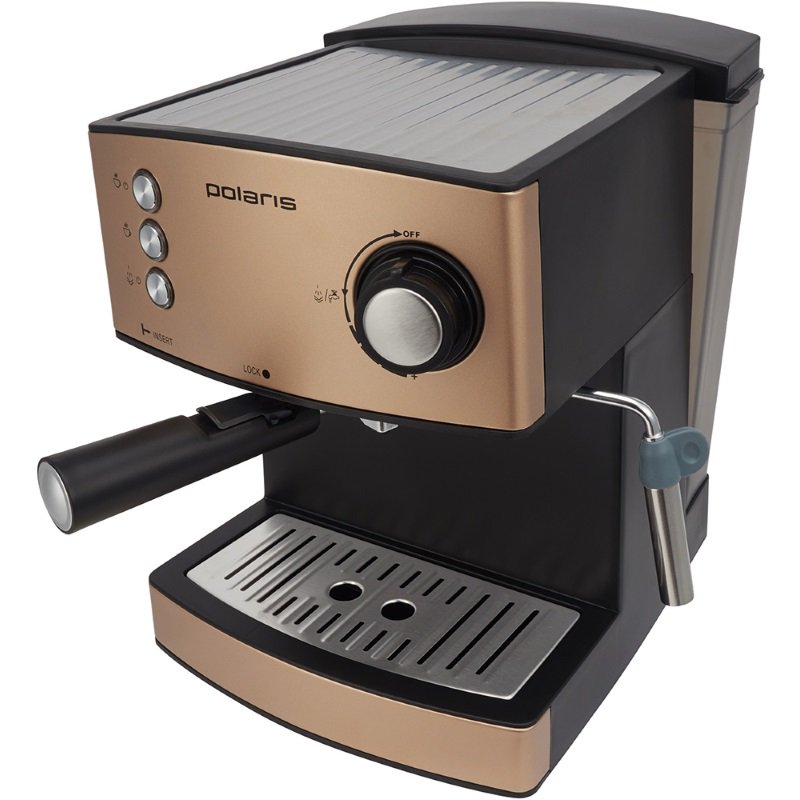 Кофеварка Polaris PCM 1527E Adore Crema золотистая - ForteMarket Кофеварка Polaris PCM 1527E Adore Crema золотистая купить,0