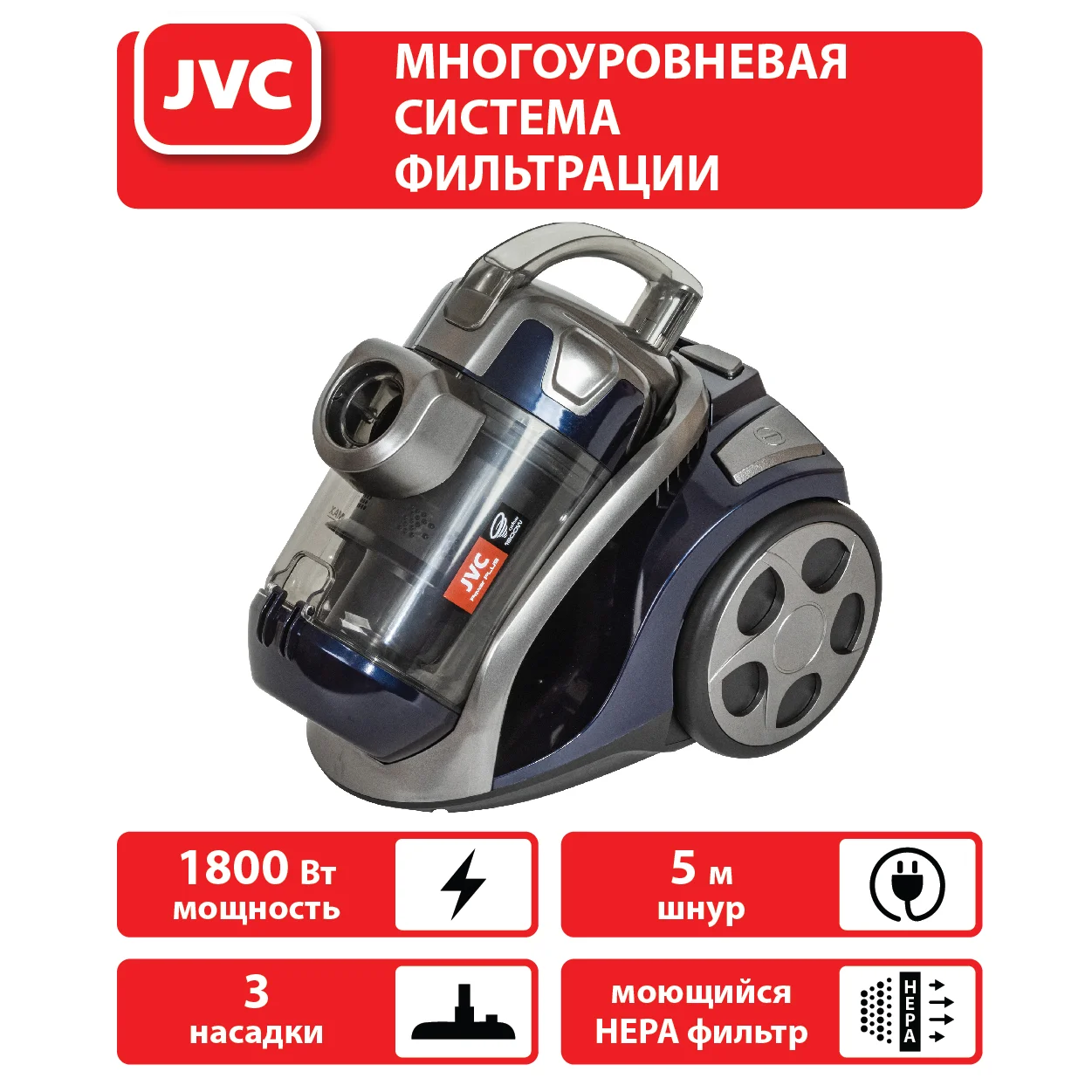Пылесос JVC JH-VC310 серый - ForteMarket Пылесос JVC JH-VC310 серый купить,0