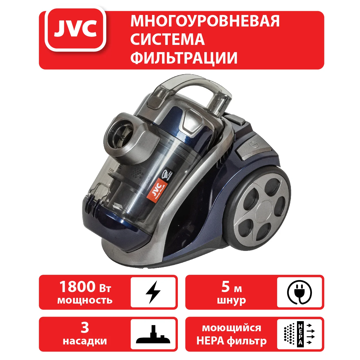 Пылесос JVC JH-VC311 серый - ForteMarket Пылесос JVC JH-VC311 серый купить,0