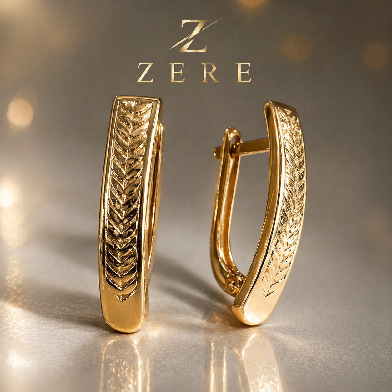 Серьги Zere с узором 1.87гр