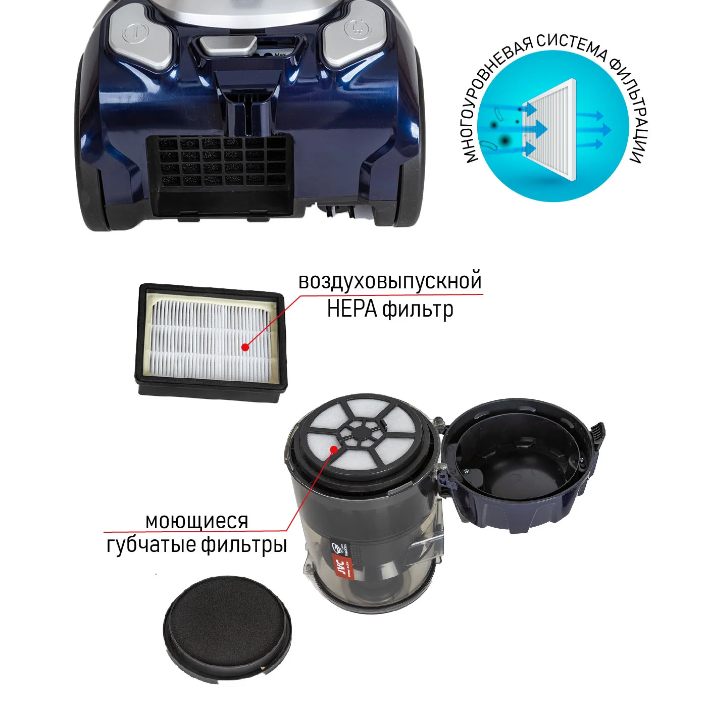 Пылесос JVC JH-VC410 синий купить,0