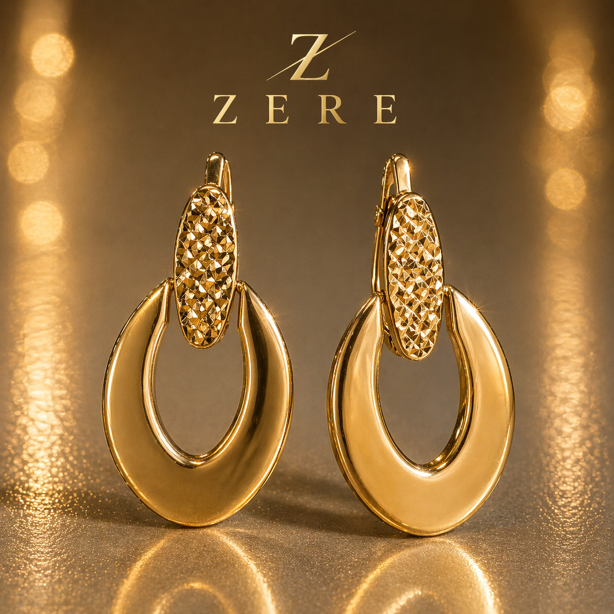 Серьги Zere крупные с блеском 2.24гр купить,185300