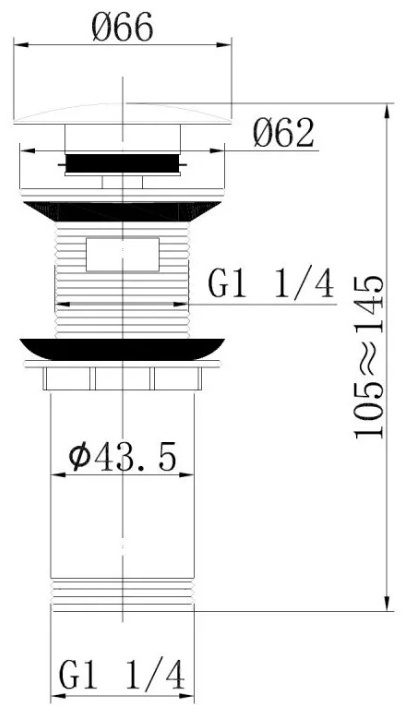 Клапан донный Abber AF0010B черный