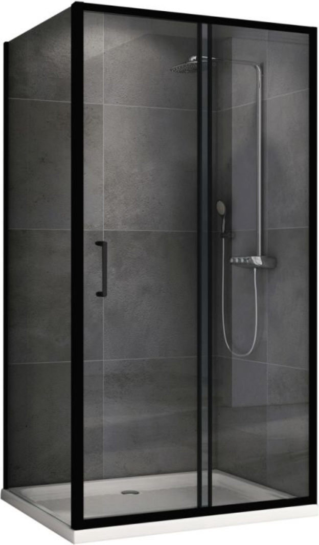 Уголок душевой Abber Schwarzer Diamant AG30150B5-S100B5 100х190см черный купить,428400