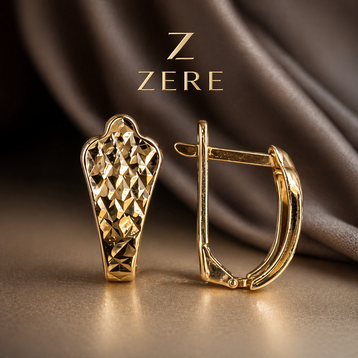 Серьги Zere с алмазной огранкой 1.32гр  купить,104800