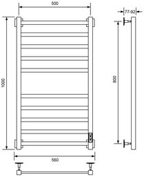 Полотенцесушитель Veconi Barro-А B10050CH-A 50х100см хром