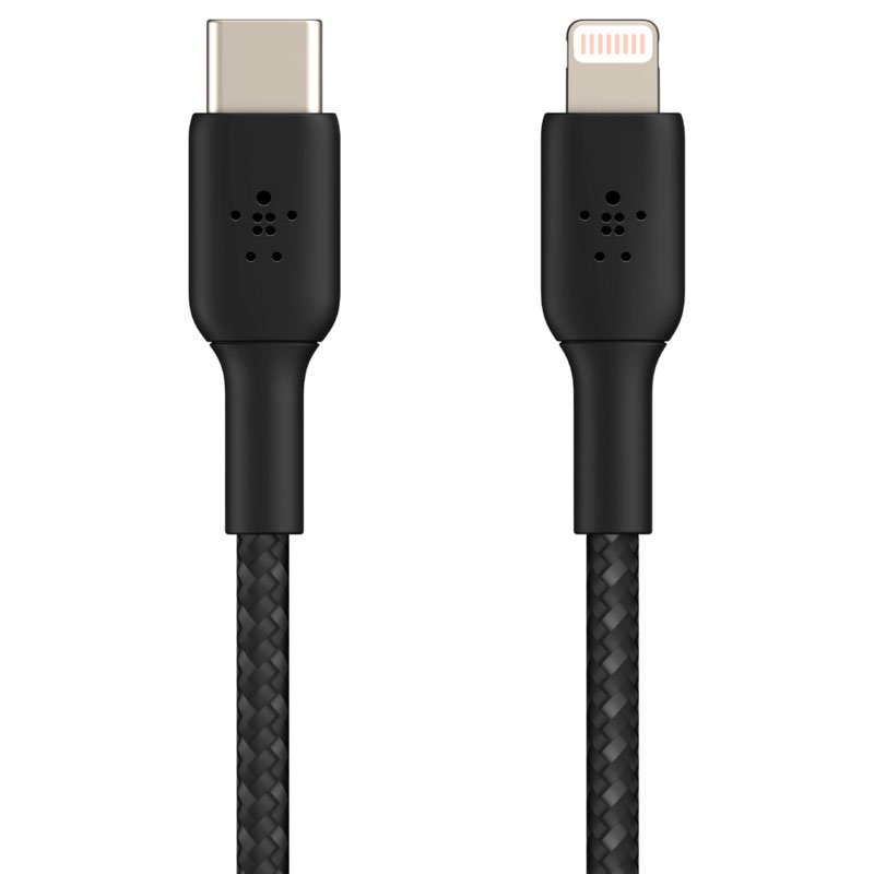 Кабель Belkin Lightning USB-С Braided CAA004bt2MBK 2м черный