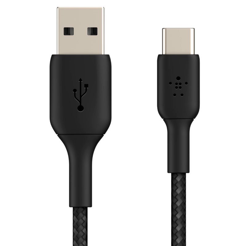 Кабель Belkin USB-A - USB-С 1м Braided CAB002BT1MBK черный