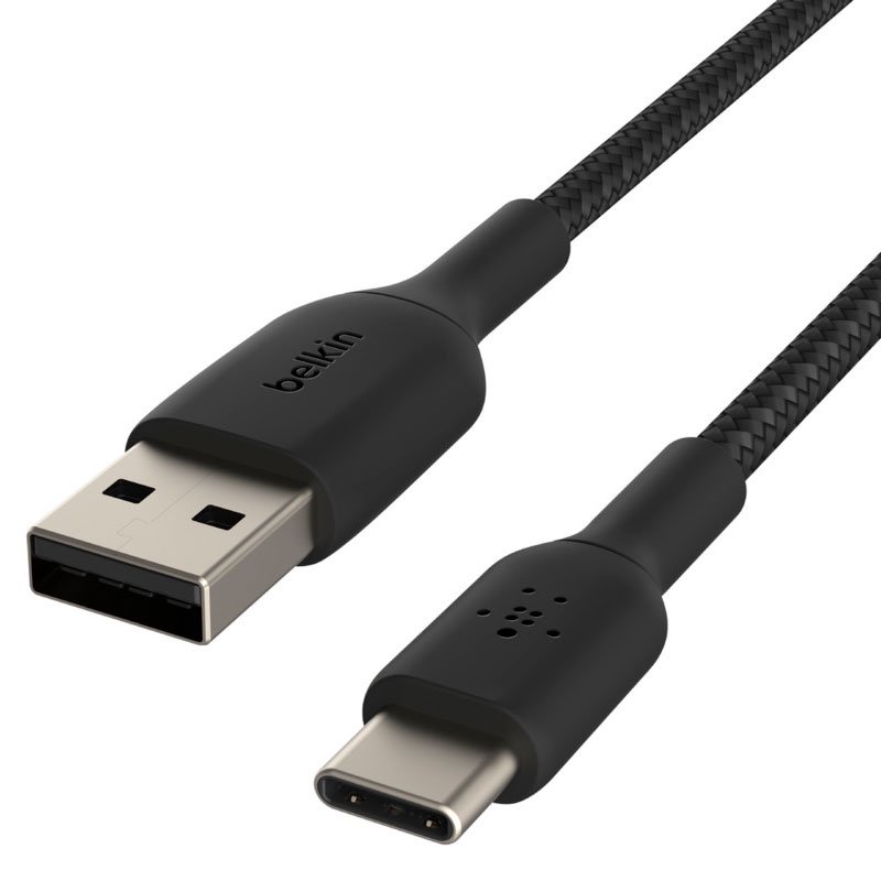 Кабель Belkin USB-A - USB-С 1м Braided CAB002BT1MBK черный - ForteMarket Кабель Belkin USB-A - USB-С 1м Braided CAB002BT1MBK черный купить,0