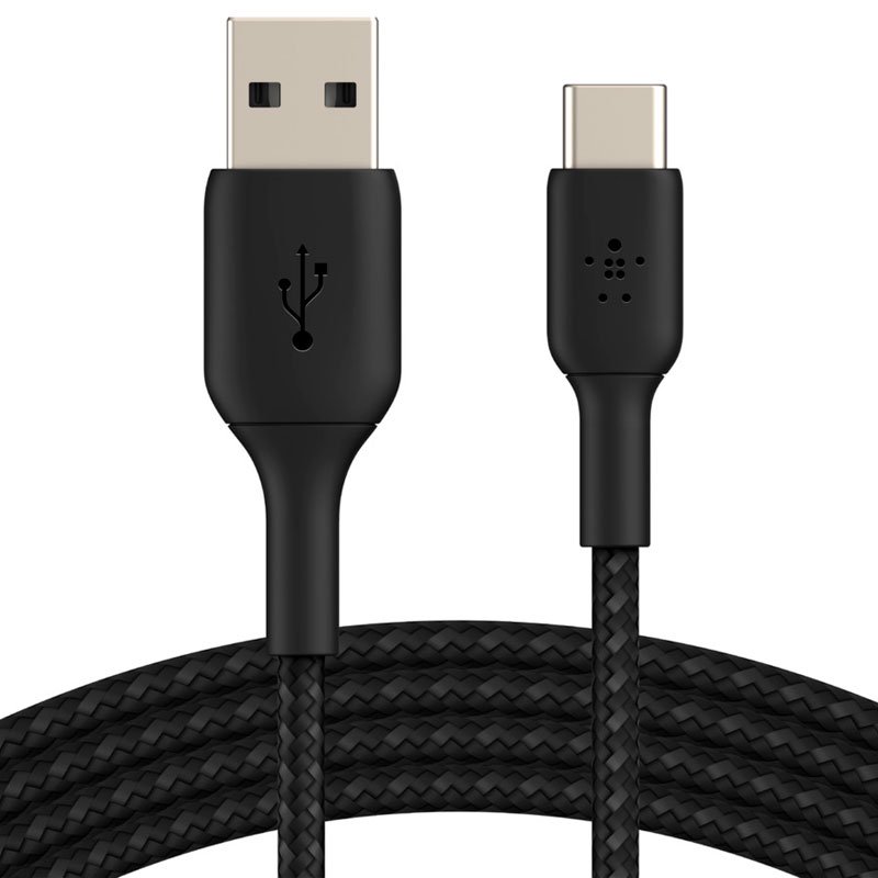 Кабель Belkin USB-A - USB-С 1м Braided CAB002BT1MBK черный - ForteMarket Кабель Belkin USB-A - USB-С 1м Braided CAB002BT1MBK черный купить,0