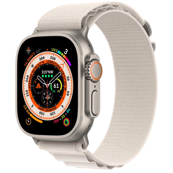 Смарт-часы Apple Watch Ultra 49mm MQF03LL/A Titanium with Starlight Alpine Loop