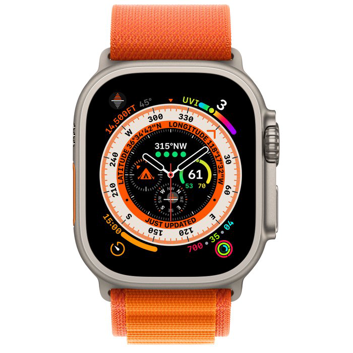 Смарт-часы Apple Watch Ultra Cellular 49mm Medium MQFL3 Titanium with Orange Alpine Loop купить,NaN