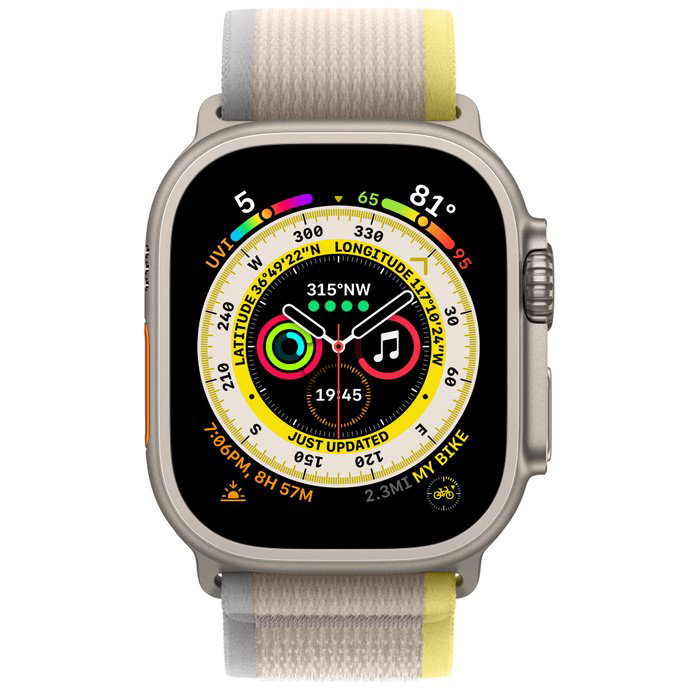 Смарт-часы Apple Watch Ultra 49mm MNHD3LL/A Titanium with Yellow/Beige Trail Loop купить,455000