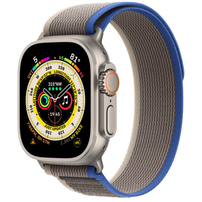 Смарт-часы Apple Watch Ultra 49mm MQF33LL/A Titanium with Blue/Gray Trail Loop