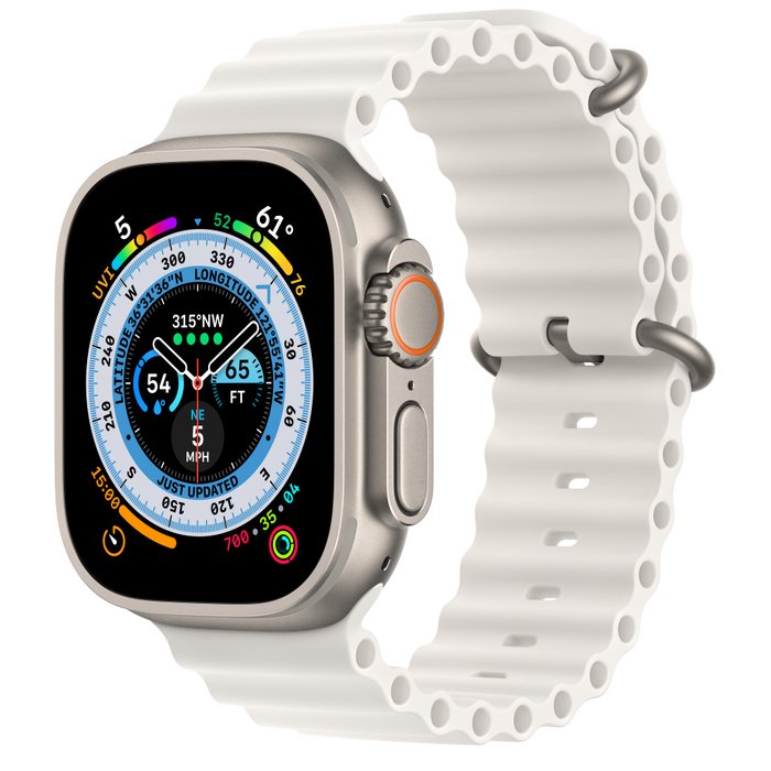 Смарт-часы Apple Watch Ultra 49mm MNHF3GK/A Titanium with White Ocean Band