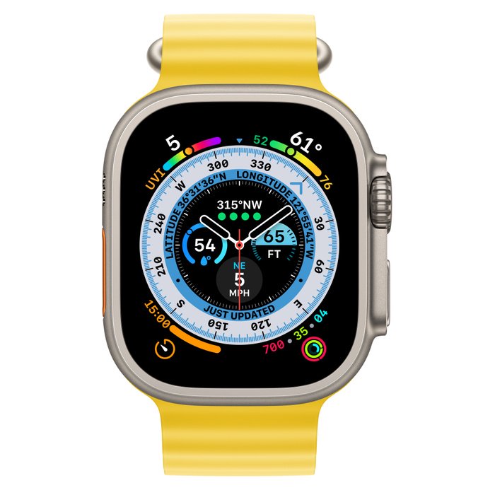 Смарт-часы Apple Watch Ultra 49mm MNHG3GK/A Titanium with Yellow Ocean Band купить,0